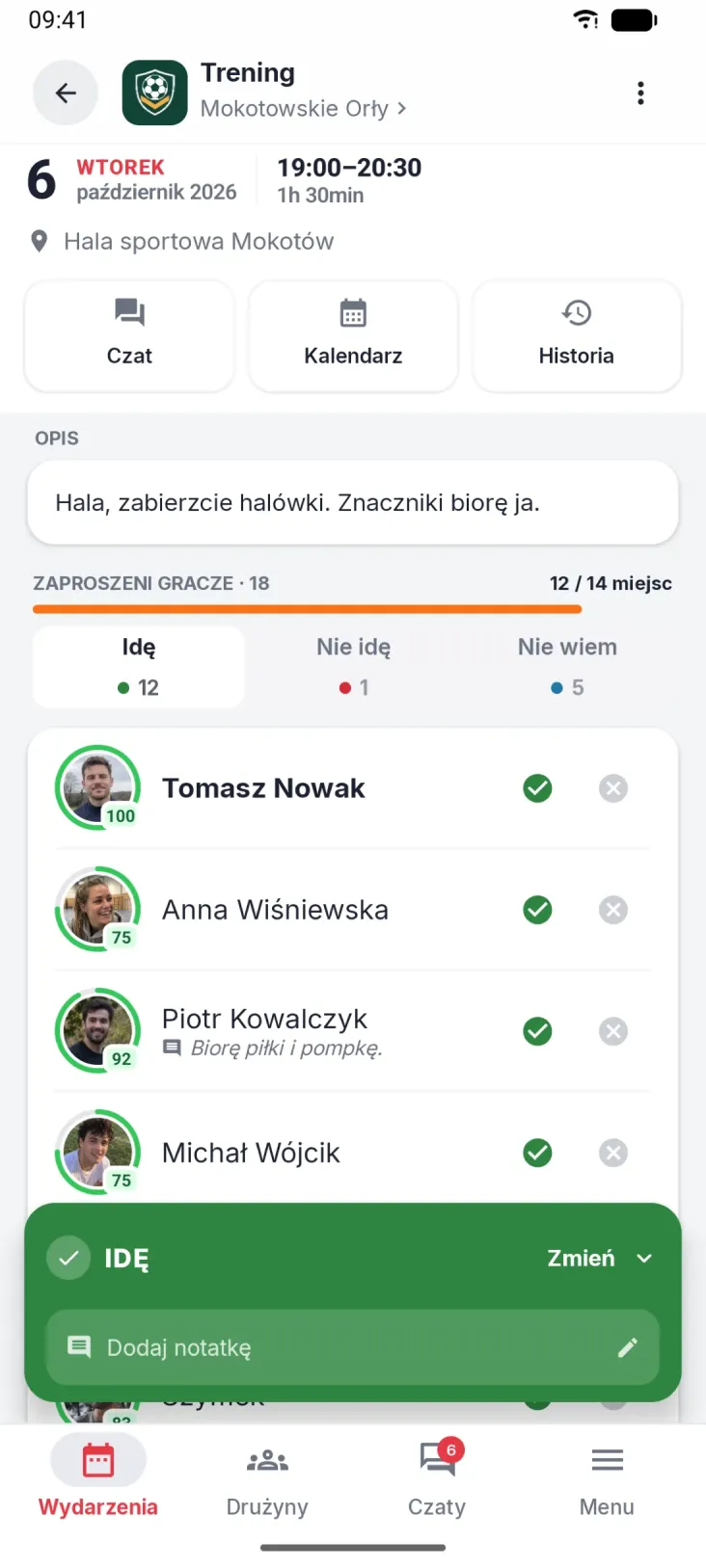 Szczegóły wydarzenia. Kto idzie, kto nie i gdzie się gra.