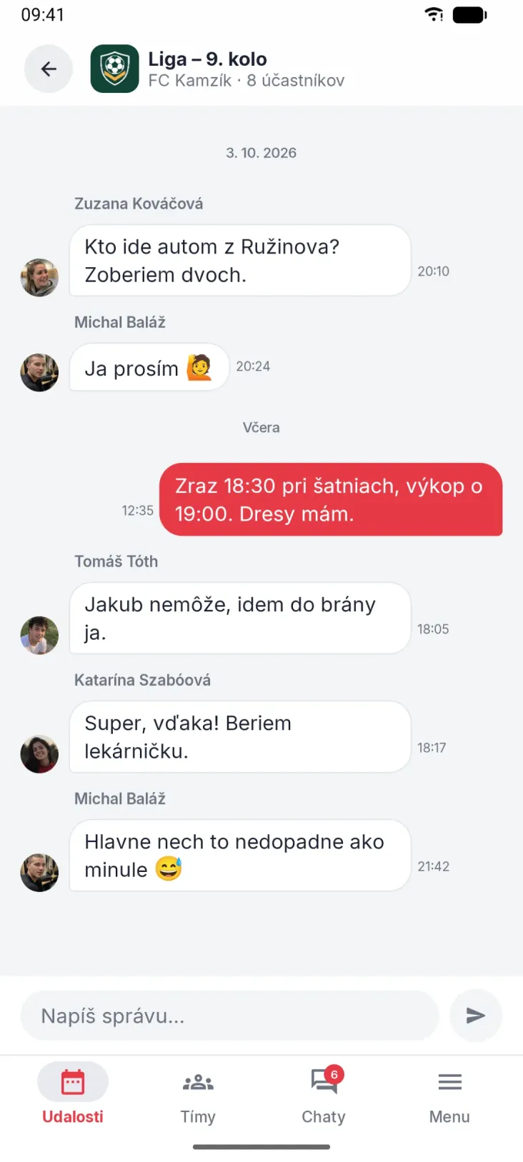 Chat pri každej akcii. Dohoda zostane tam, kam patrí.